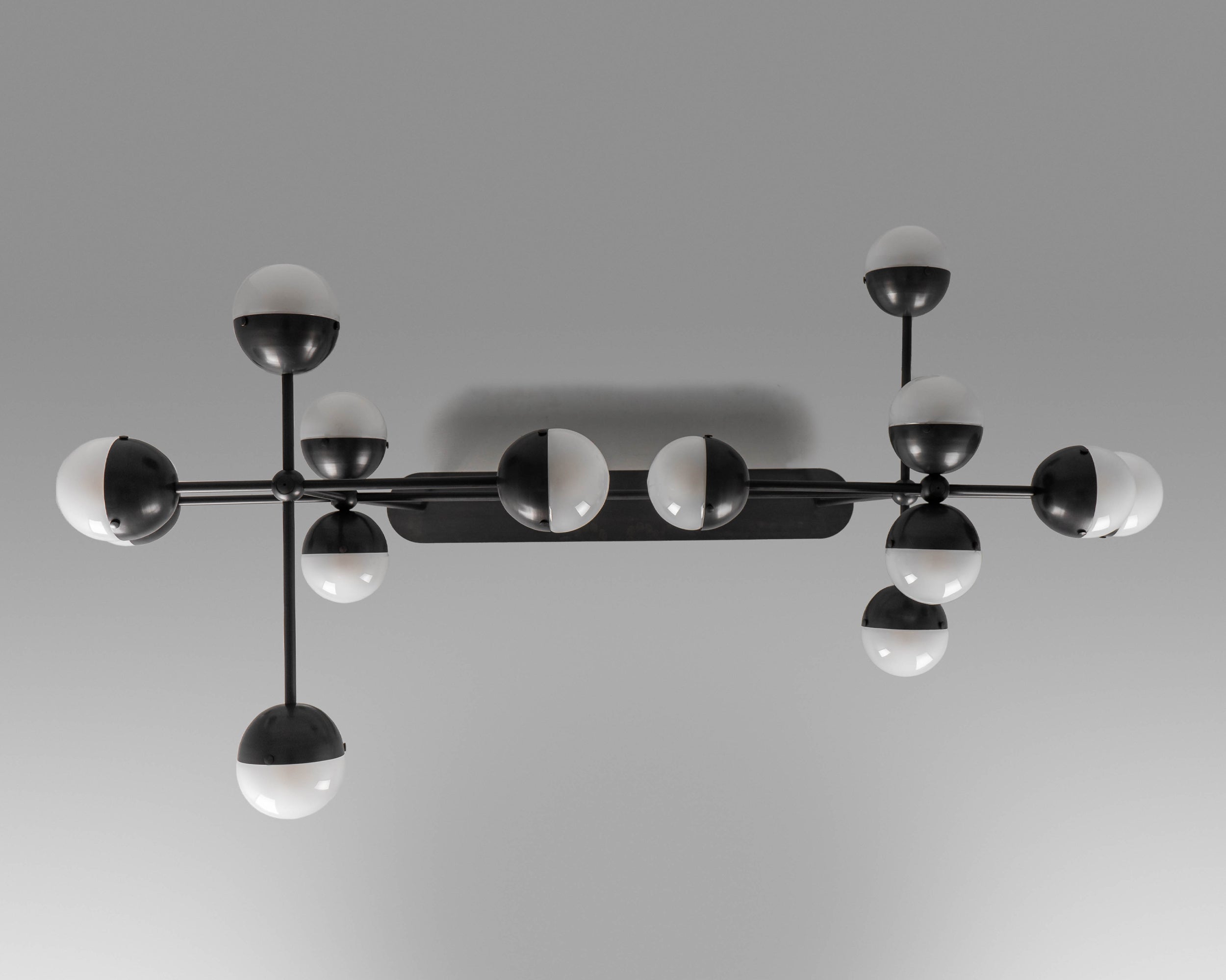 Schwung Molecule Linear Frosted Hemisphere Chandelier